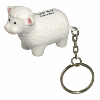 Printed Sheep Stress Reliever Keychains