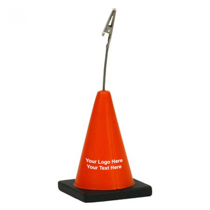 Logo Imprinted Construction Cone Shaped Stress Reliever Memo Holders