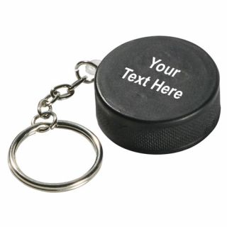 Logo Hockey Puck Stress Reliever Keychains