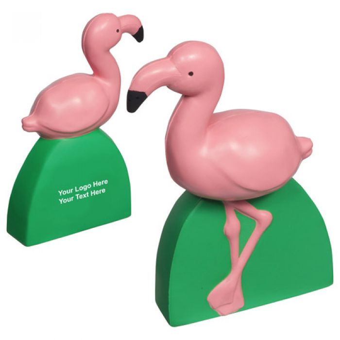 Custom Logo Imprinted Flamingo Stress Relievers