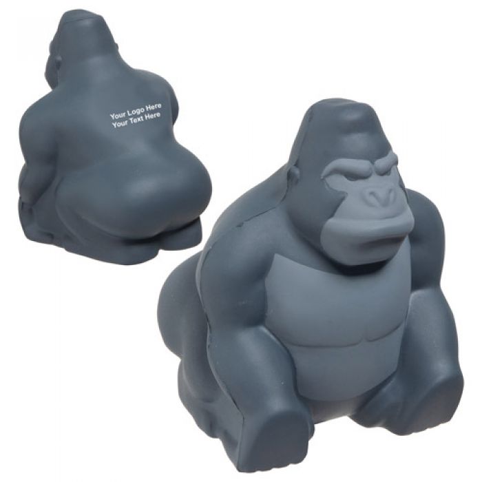 Custom Printed Gorilla Gray Stress Relievers