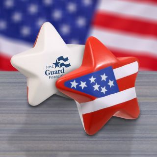 Patriotic Star Key Chain Stress Relievers