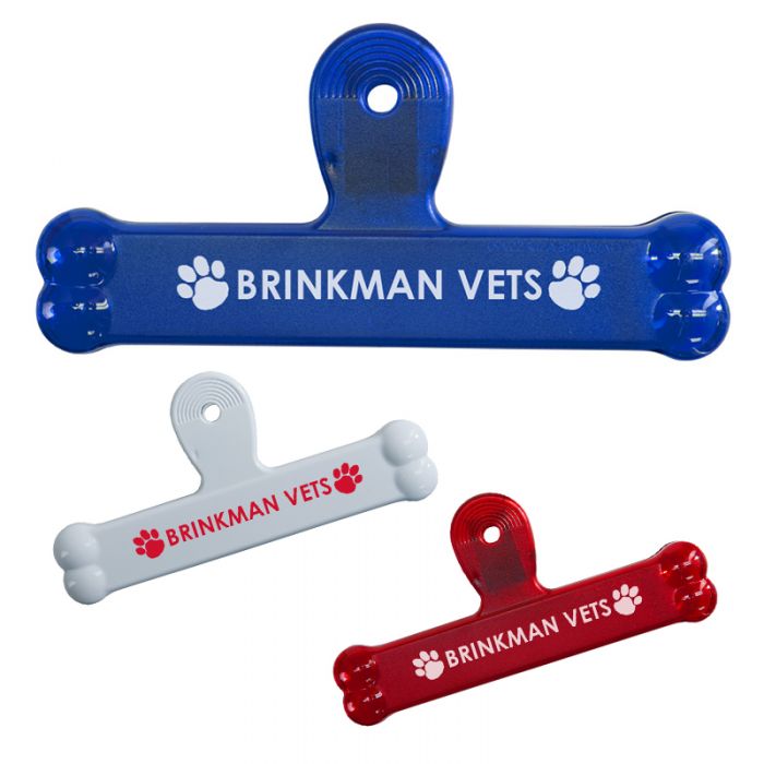Custom Printed 6 Inch Bone Shape Bag Clips