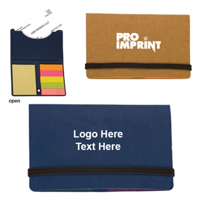 Promotional Logo Business Card Holder with Sticky Notes