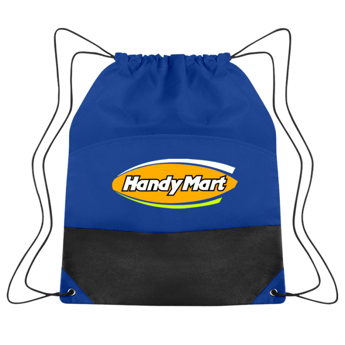 Customized Non-Woven Two-Tone Polypropylene Drawstring Bags