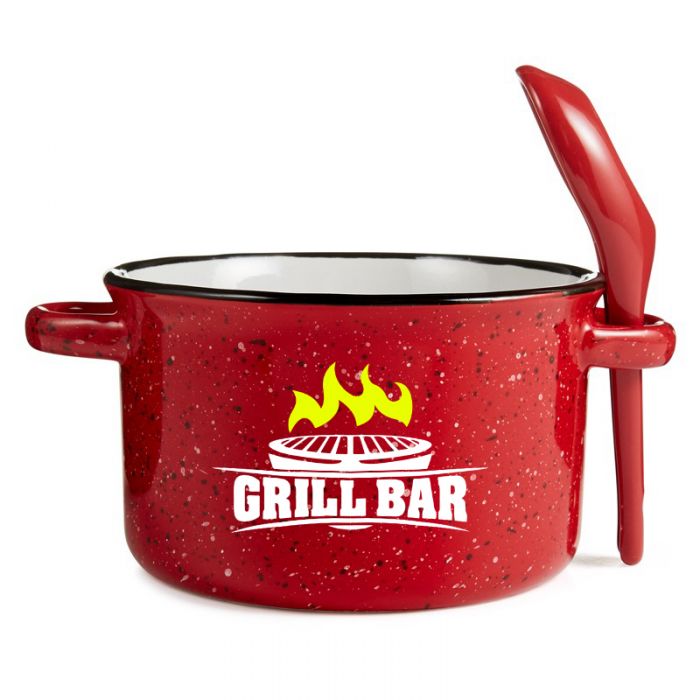 20 Oz Custom Printed Campfire Soup Bowls with Spoon