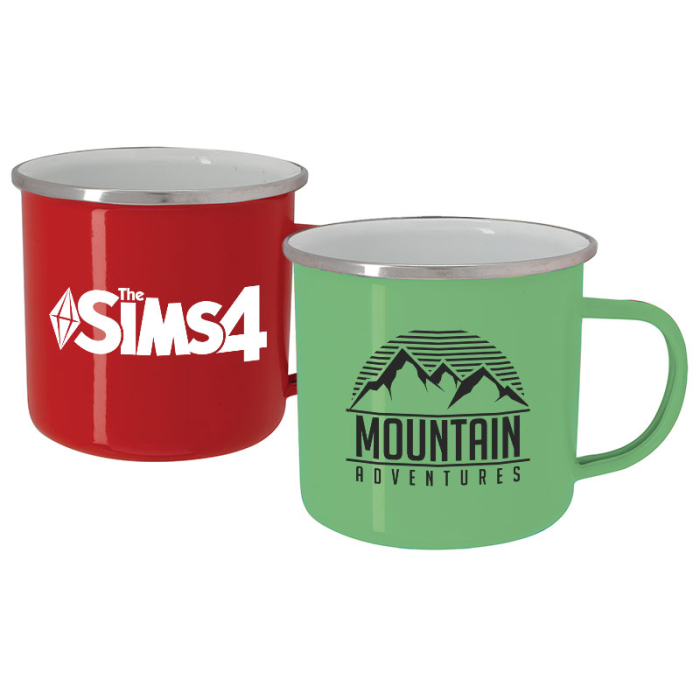 Custom 16 Oz Steel Campfire Mugs