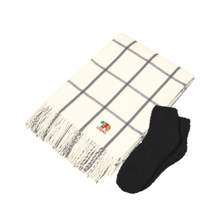 Printed Charleston Throw and Fuzzy Socks Sets