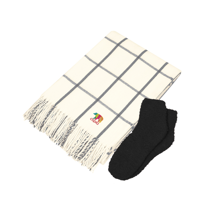 Custom Printed Charleston Throw and Fuzzy Socks Sets