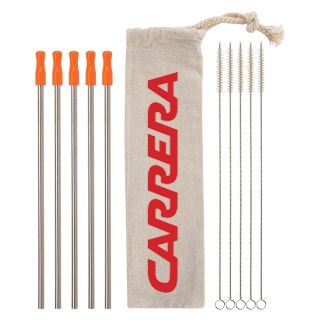5 Pack Stainless Straw Kit with Cotton Pouches