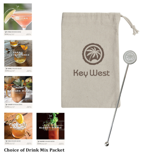 Stainless Steel Cocktail Stirrers with Cocktail Infusion Drink Packets