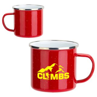 16 Oz Printed Foundry Enamel-Lined Iron Coffee Mugs