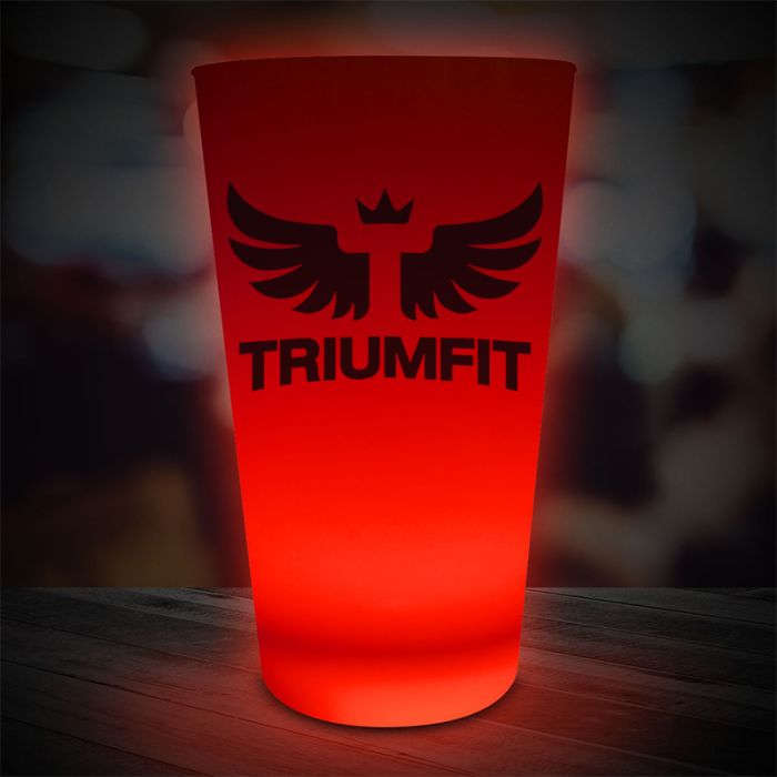 Custom Printed Red LED Pint Glasses
