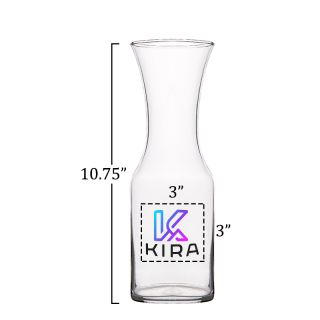 Printed 34 Oz Full Color Clear Glass Carafes