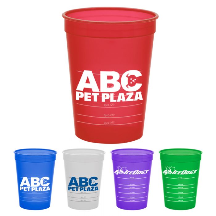 Custom 16 Oz Transparent Cup with Measures