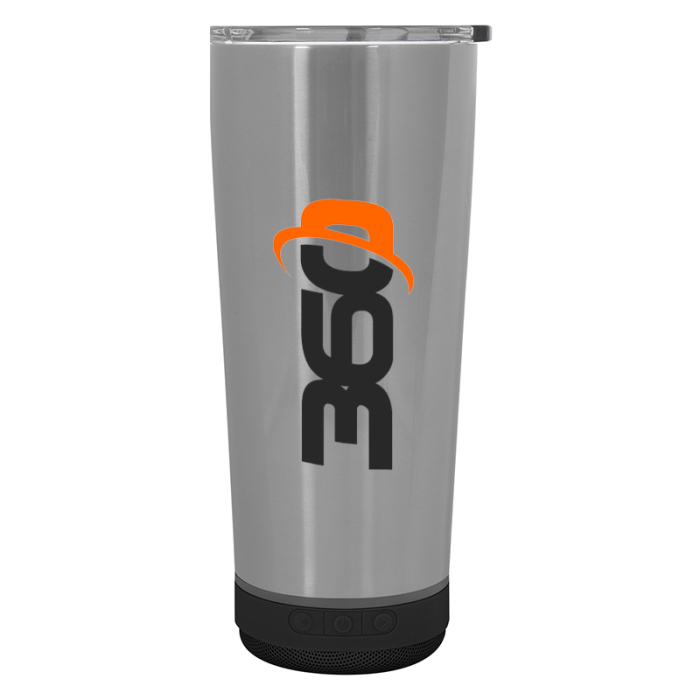Custom 18 Oz Stainless Steel Tune Tumbler with Speaker
