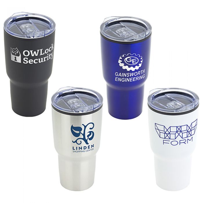 Custom Odyssey 30 Oz Stainless Steel/Polypropylene Travel Tumblers