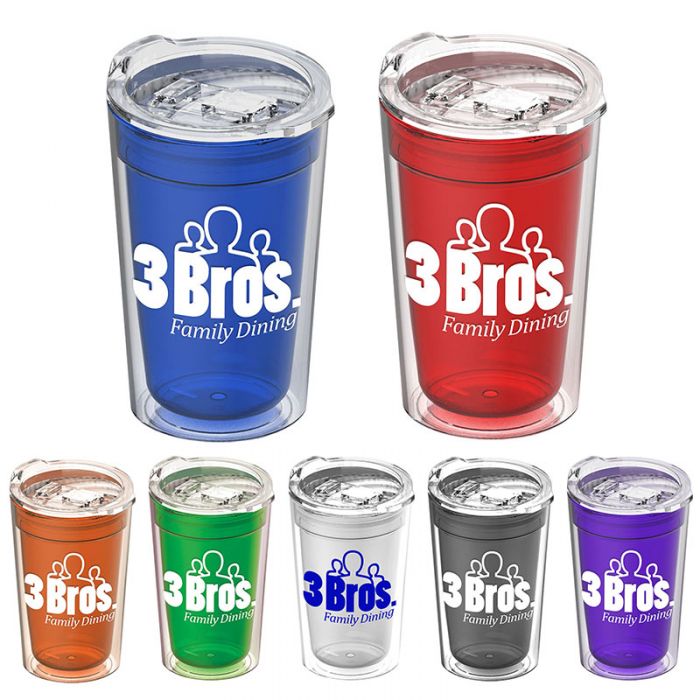 14 Oz Promotional Transparent Sentinel Tumblers with Clear Slide Lid