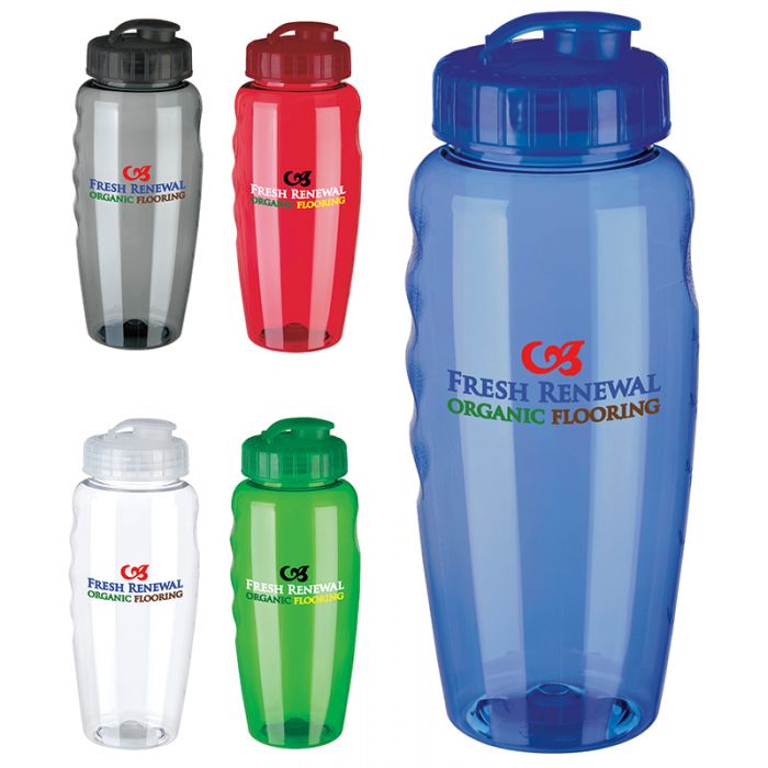31 Oz Custom Printed Gripper Poly Clear Bottles