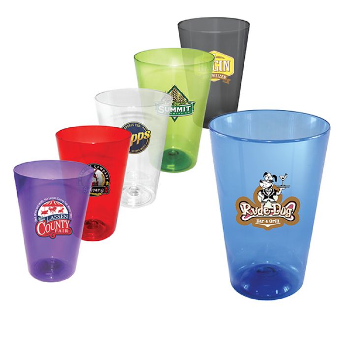 Custom Printed Full Color 16 Oz Plastic Pint Glasses