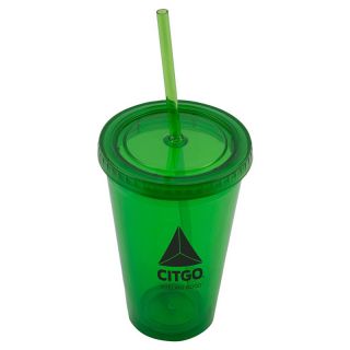 16 Oz Plastic Tumblers with Straw