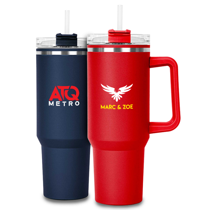 40 Oz Promotional Hippo Lite Mug and Straw Lids