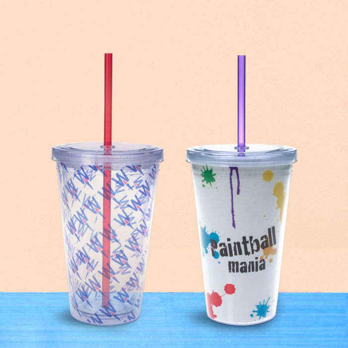 Custom 16 Oz Double Wall Acrylic Tumblers with Insert