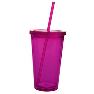 18 Oz Double Wall Acrylic Tumblers with Straw