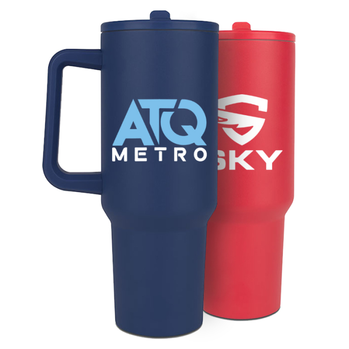Custom 40 Oz Hydravault Flip Straw Tumblers with Handle
