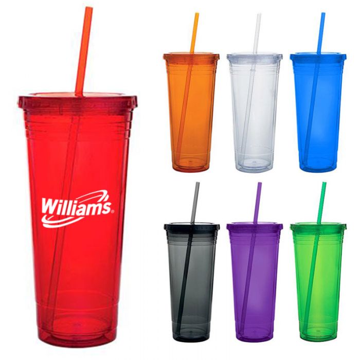 Custom Imprinted 24 Oz Double Wall Acrylic Tumblers