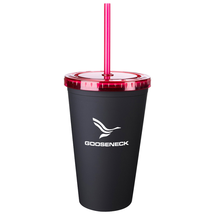 Custom Printed 16 Oz Newport Tumblers with Straw