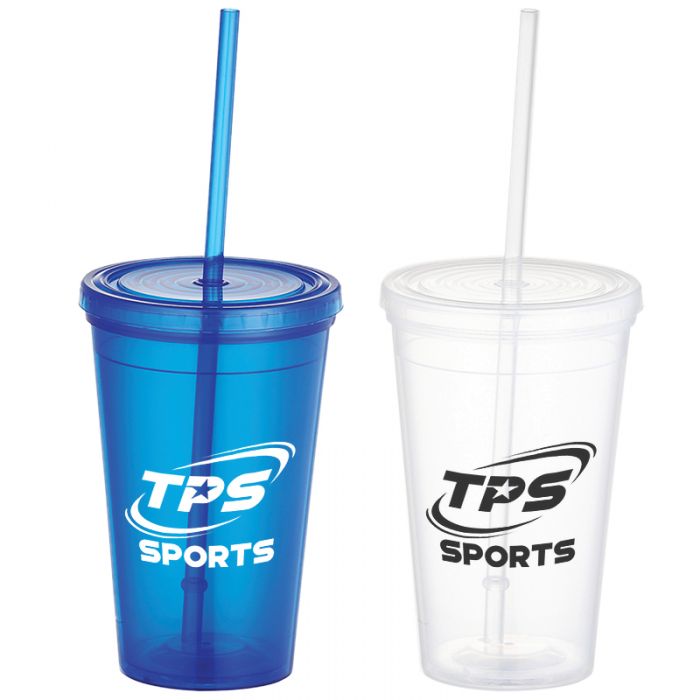 16 Oz Customized Double Wall Iceberg Tumblers with Straws