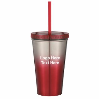 16 Oz Double Wall Chroma Tumblers with Straws