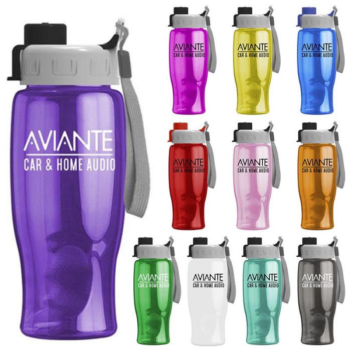 27 Oz Promotional Poly Pure Bottles with Flip Quick Snap Lid
