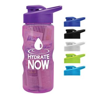 22 Oz Tritan Drink-Thru Lid Bottles with Survival Kit