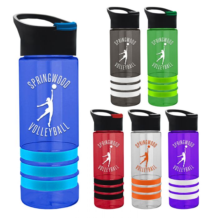 24 Oz Custom Imprinted Sergeant2 Tritan Stripe Bottles with Pop up Sip Lid