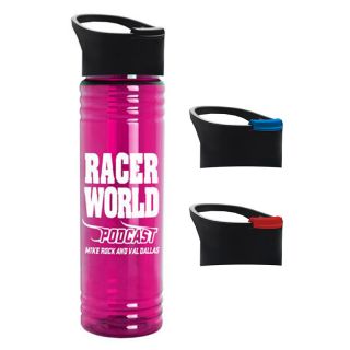 24 Oz Printed Slim Fit Water Bottles with Pop up Sip Lid