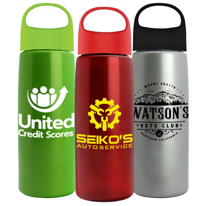 26 Oz Custom Tritan™ Metalike Bottles with Oval Crest Lid