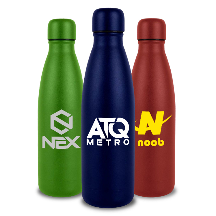Customized 17 Oz Powder Coated Hydro-Soul Water Bottles with Copper Lining