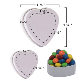 Printed Small Heart Shaped Tin Filled with Candies
