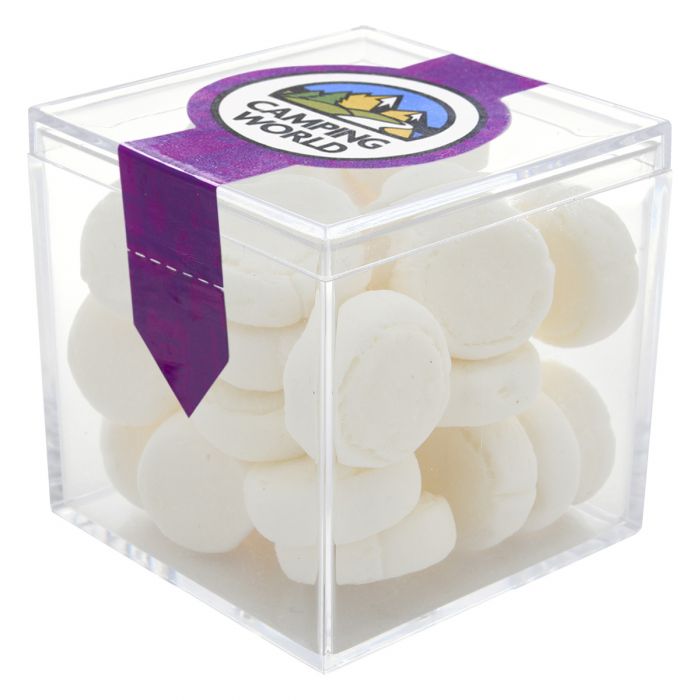 Customized Cube Shaped Acrylic Container with Buttermints