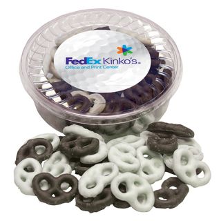 ized Designer Plastic Tray with Chocolate Covered Pretzels