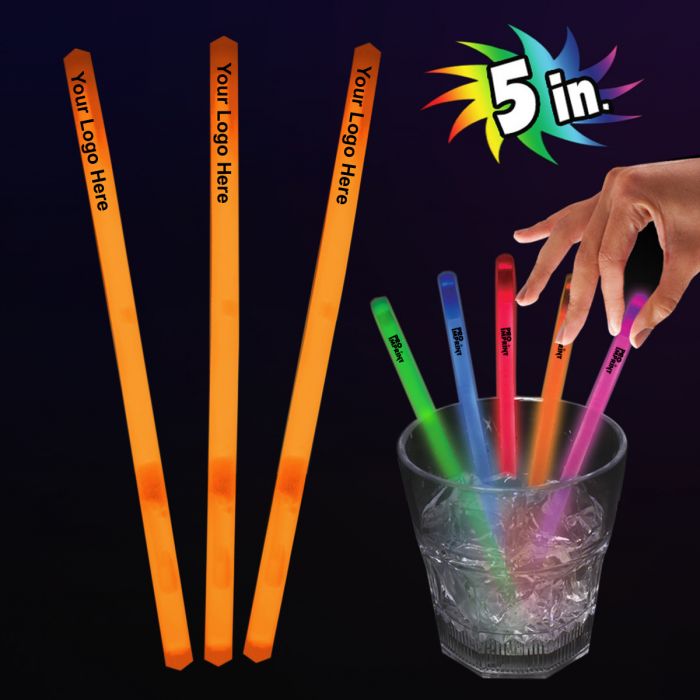 5 Inch Promotional Glowing Swizzle Sticks
