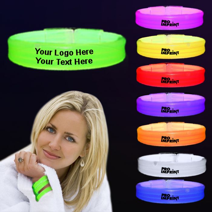 Promotional 9 Inch Deluxe Triple Wide Glow Bracelets