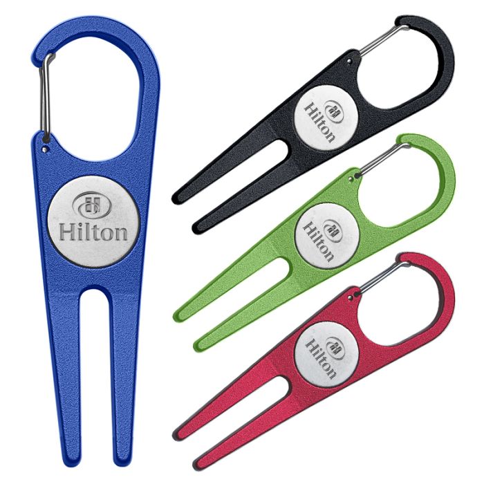Imprinted Aluminum Golfers Divot Tool with Ball Marker