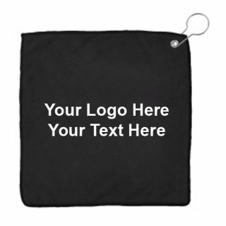 11.5x11.5 Inch Logo Golf Towel with Clip