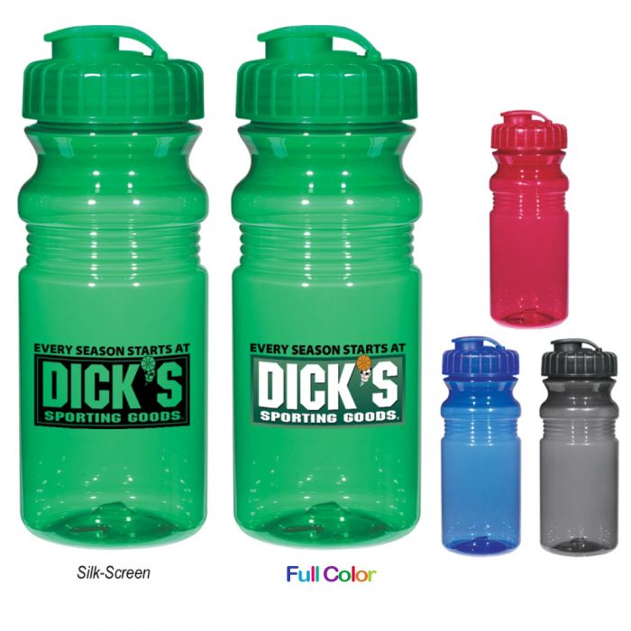 Customized Poly-Clear 20 Oz. Fitness Bottle With Super Sipper Lids