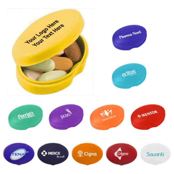 Custom Imprinted Oval Pill Boxes