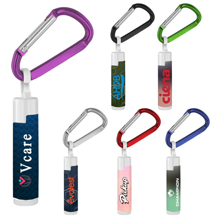 Custom Economy Lip Balms with Carabiner
