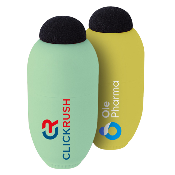 Custom Printed Egg Shaped Lip Moisturizer with Microfiber Tops